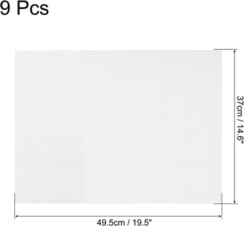 uxcell 19.5 x 14.6" Silicone Dehydrator Sheets, 9 Pcs Non-Stick Dehydrator Drying Mesh Reusable Fruit Dryer Mat for Food Dehydrator Fruit Dryer, White