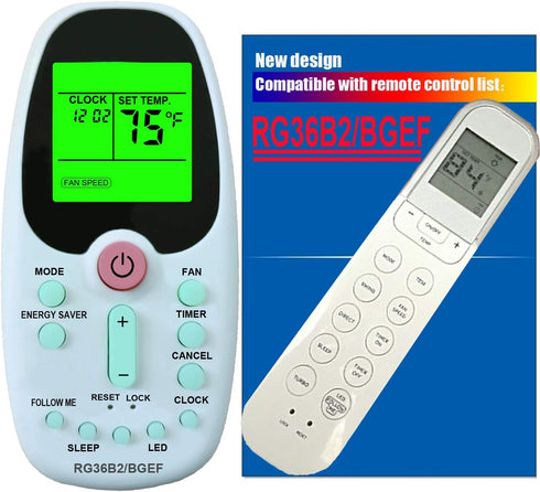HA-15953 Replacement for Comfortstar Air Conditioner Remote Control - RG36B2/BGEF (Display in Fahrenheit)