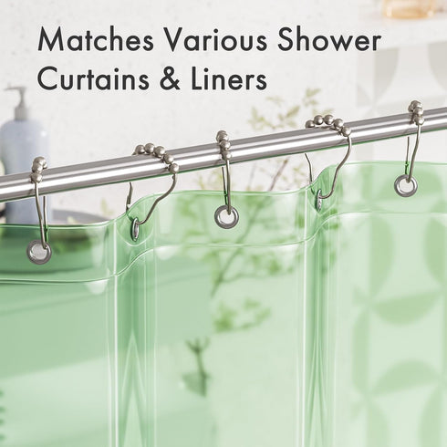Amazer Set of 12 Rust-Resistant Metal Shower Curtain Rings, Matte Nickel Hooks for Bathroom Shower Rod