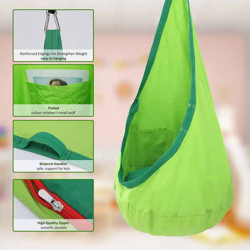Hammock YAERSI Kids Pod Swing Seat, Cotton Chair with PVC Inflatable Cushion,Sensory Swing for Indoor and Outdoor Play