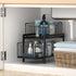 NPPLUS 2-Tier Under Sink Organizer - Iron Cabinet Organizers with Sliding Drawer for Bathroom Kitchen Desktop (Black)