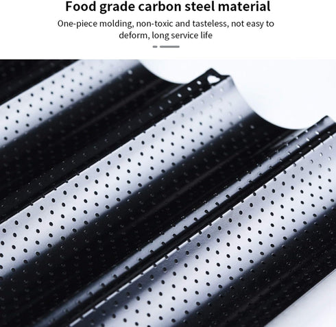 Baguette Tray Non- Stick French Bread Pan Carbon Steel by Kilimazart
