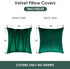 Top Finel Emerald Green Christmas Decorative Throw Pillow Covers, 20 X 20 Inch, Soft Velvet Cushion Case (Pack of 2)
