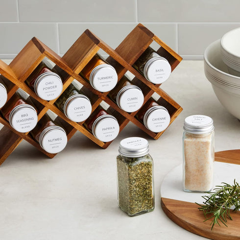 Talented Kitchen 144 Spice Labels Stickers - Preprinted White Spice Jar Labels for Organization, Water Resistant