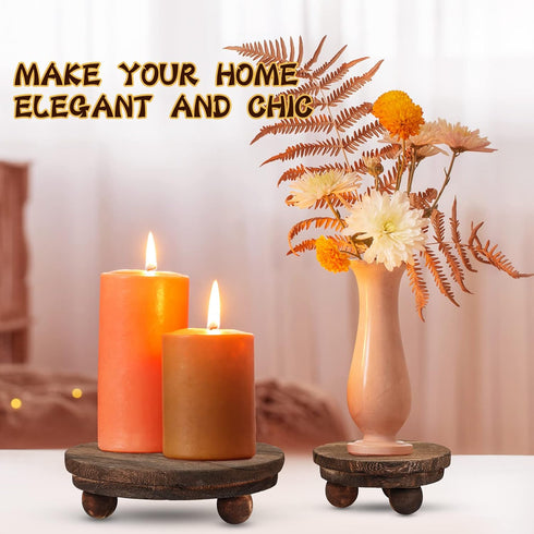 3 8/6/4 Inch Amyhill Pcs Wooden Risers for Display Wood Pedestal Stand Mini Tray Stand Round Wooden Pedestal Holder