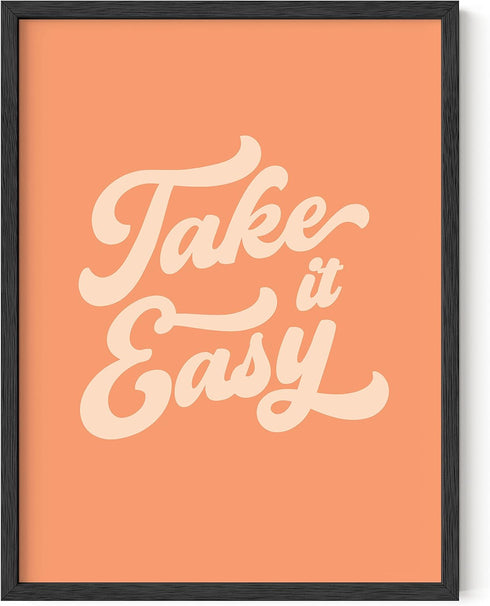 HAUS AND HUES Relax Sign Peach Pictures for Room, Cute Quote Posters & Inspirational Wall Art for Girls