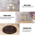 JUXYES Clear Watch Glass Display Dome Cloche With Hook, Dome Cloche with Hook with Wooden Base, Transparent Dome Cloche