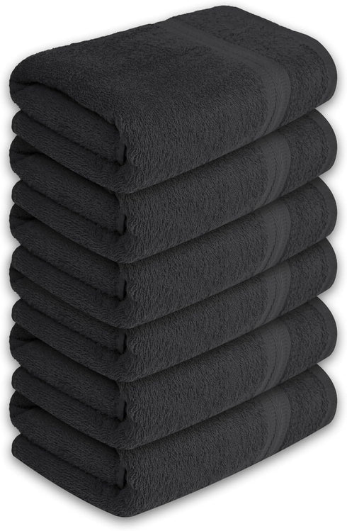 Pack 6 24x48 Inches 100% Bath Towels of Soft, Quick Dry & Highly Absorbent Cotton Towels for Bathroom, Spa, Gym & Hotel