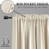 DONREN Cream Beige Curtain Valances for Kitchen, 42 x 12 Inches Long Room Darkening Rod Pocket Valances (2 Panels)