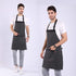 Aprons for Women and Men, Kitchen Chef Apron with 2 Pockets, Adjustable Bib Apron, Black/White Pinstripe