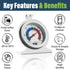 Twin Pack Fridge Freezer Thermometer for Monitoring Refrigerator Temperature - Stainless Steel