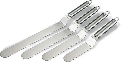 NewlineNY Professional Baker’s All Stainless Steel Spatula Set, 4 Offset Blades (6”, 8”, 10”, 12”) for Icing