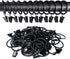 44pcs Rustproof Curtain Rings with Clips Hooks, 1.5 inch Matte Metal Stainless Steel Drapery Rings for Tension Rods,