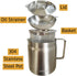 Deep Fryer Pot with Basket and Oil Strainer, 304 Stainless Steel Deep Frying Pot for French Fries, Chicken, 2L (2Qt)