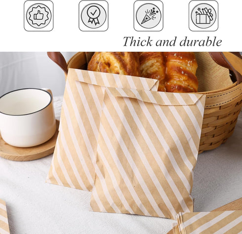 VGOODALL 120PCS Flat Paper Bags, 5 x 7 Inch Popcorn and Cookie Bags for Treats