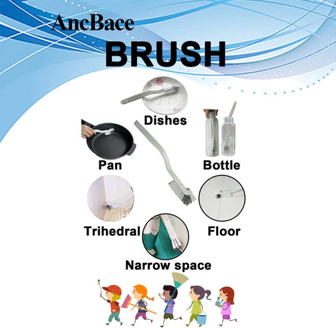AncBace Dish Brush Kitchen Cleaning Brush Bottle Brush Bathroom Scrub Brushes Sink Household Pot Pan Edge Corners Tile