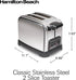 Hamilton Beach Retro Toaster - 2 Slice, Polished Stainless Steel, Wide Slots, Sure-Toast Technology, Bagel & Defrost