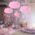 3D Decor(4 Marsui Artificial Cloud Props LED Hanging Pink Light String Fake Imitation Cotton Cloud Classroom School