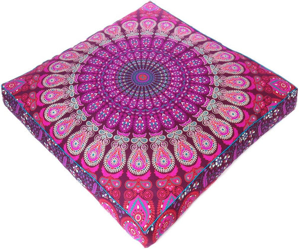 Eyes of India - Mandala Floor Pillow Cover for Meditation Cushion Seating, Hippie Round Colorful Decorative Bohemian