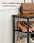 VASAGLE 5 Tier Shoe Rack, Shoe Organizer for Entryway, Holds 12-16 Pairs, with 4 Fabric Shelves, Rustic Brown and Black