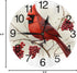 KiuLoam Winter Bird Round Wall Clock, Silent Non-Ticking Battery Operated Easy to Read for Home Office Decorative Clock