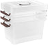Plastic Storage Latch Bins with Lids, 8 Packs 6Qt Stackable Storage Boxes for Organizing