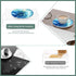 6 Sets set Cups(4 Inches) Ceramic Marble Coasters, of Round Tea Coasters with Holder on Dark Blue White, Durable Cup