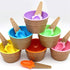Cartoon Candy Color Ice Cream Bowl with Spoon, Cute Dessert Bowls for Kids, Summer Holiday Party Gifts