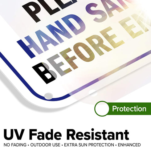 12"x18" Please Use Hand Sanitizer Before Entering Sign, Polyethylene, Indoor/Outdoor Use, USA MADE By My Sign Center