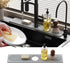 Quick Dry Sink Splash Guard, 15.75" Instant Dry Stone Sink Tray for Kitchen Countertop, Gray
