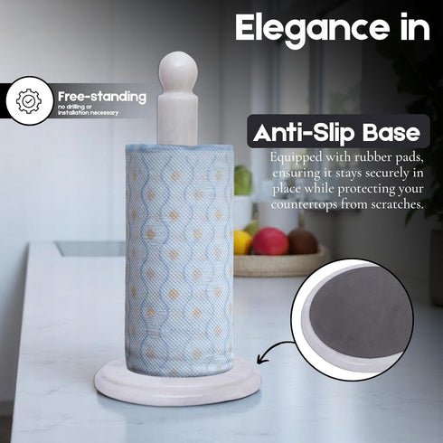 Countertop, Marble Kitchen Paper Towel Rack Holder Handmade Paper Roll Holder with Stand Non-Slip - Wrapping Paper