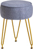 IBUYKE Teddy Velvet Round Footrest Stool Ottoman, Makeup Vanity Stool Side Table,