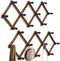 WGFKVAS 2 Pack Accordion Hat Rack for Wall, Expandable Wooden Coat Rack with 10 Peg Hooks for Hats and Coats