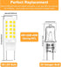 G8 Dimmable LED Bulb 50W Halogen Replacement for GE, Samsung, LG Over the Range Microwave Hood, 120V, 500LM, 2 Pack