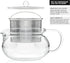 2-in-1 Teabloom Kyoto Tea Kettle and Tea Maker Glass Teapot with Removable Loose Tea Infuser Tea Connoisseur's Choice