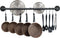 OROPY 38 Inch Pot Bar Rack - Wall Mounted Detachable Pans Hanging Rail with 14 S Hooks, Black