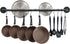OROPY 38 Inch Pot Bar Rack - Wall Mounted Detachable Pans Hanging Rail with 14 S Hooks, Black