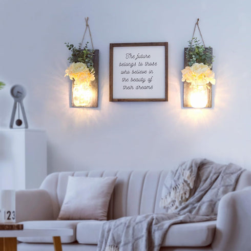 Country Set 2, Besuerte Modern Farmhouse Wall Decor, Wall Decor for Bedroom, Living Room, Kitchen, Rustic Wall Art