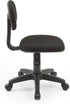 Hodedah Adjustable Height Armless Task Chair, Low-Back Swiveling with Padded Back and Seat in Black
