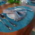 Red-A Imitation Bamboo Oval Woven Vinyl Placemats, Heat Resistant Washable Table Mats for Kitchen Table Set of 4, Blue