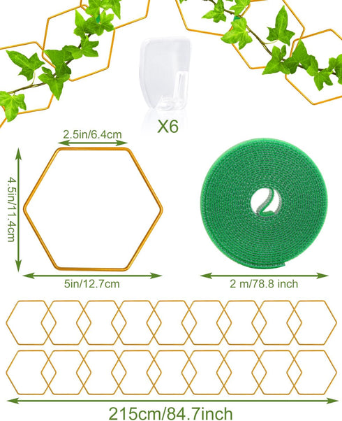 sousac 18 6-Corner Pcs Chain Trellis for Climbing Plants, Potted Houseplant Accessories for Hoya, Ivy, Monstera, DIY