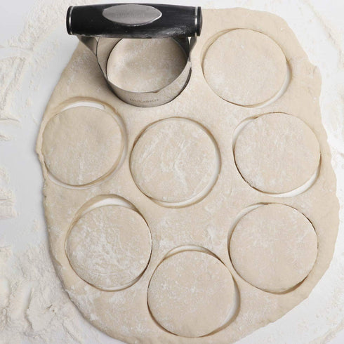HULISEN 3.5 inch Biscuit Cutter, Stainless Steel Round Cookies Cutter with Soft Grip Handle, Professional Baking Dough