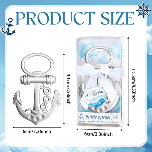 50PCS Package Anchor Design Bottle Openers for Nautical Themed,Wedding Favors Gifts,Bridal Shower Decorations or Baby