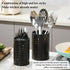 Kitchen Utensils Holder Pack of 2, Black Stainless Steel Caddy, Farmhouse Stylish Organizer and Kitchen Decor, Gift for