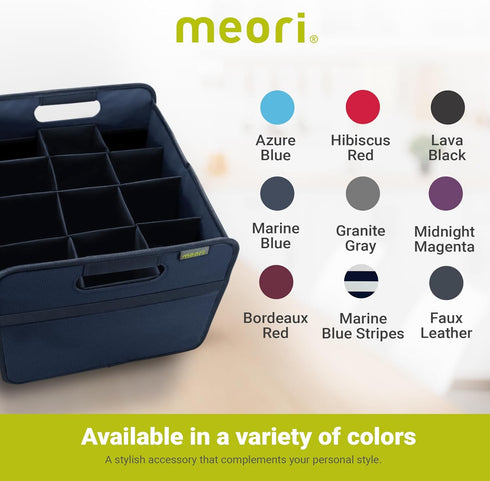 12 B100293 meori Marine Foldable Wine Carrier Blue Protects Carry Glassware Liquor Storage Bottle Shopping Travel