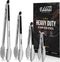 Grill Tongs Set of 4, BBQ Heat Resistant Kitchen Tongs for Cooking, Grilling, Heavy Duty Metal, 7", 9", 12", 14"