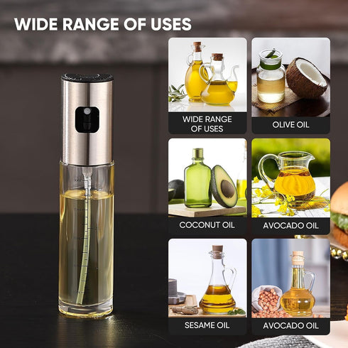 Generic 100ml Oil Sprayer for Cooking, Oil Spray Versatile Glass, Oil Dispenser for Air Fryer, Vinegar, Vegetable Oil