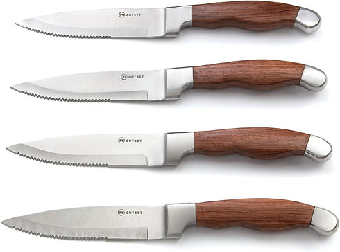 Outset QJ91 Jackson Steakhouse Knife Set, 4-Piece, Stainless Steel