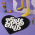 Self Love Club Heart Shaped Rug, Cute Non-Slip Bath Mat for Bedroom and Bathroom Decor, Black and White 27"x20"