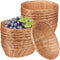 GNIEMCKIN 28 Pack Plastic Oval Basket, Poly Wicker Bread Baskets for Kitchen, Restaurant, Gift Baskets, 9 x 6 Inch